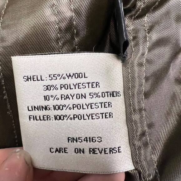 KENNETH Cole Mens Green Wool Blend Coat with Collar Small - Picture 7 of 10